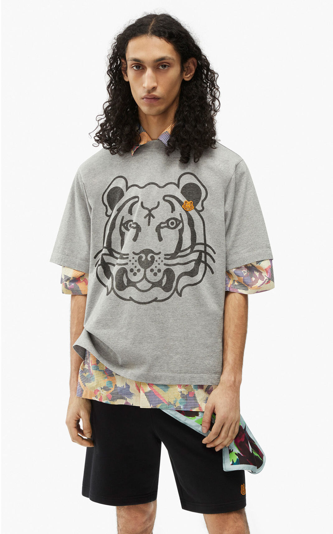 Camisetas Kenzo K Tiger oversized Hombre Gris - SKU.9161845